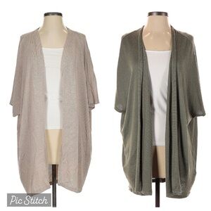 Bundle of 2: Forever 21 Open Front Cardigan / Kimonos in Beige & Green